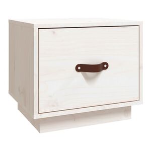 vidaXL Nachttisch Wei&szlig; 40x34x35 cm Massivholz Kiefer