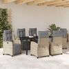 vidaXL Garten Essgruppe mit Kissen 7 pcs Beige Poly-Rattan