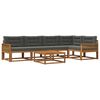 vidaXL Outdoor-Sofagarnitur mit Kissen 6 pcs Natur und Anthrazit