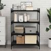vidaXL Regalbrett 4 pcs Schwarz 80 x 40 x 1,5 cm Holzwerkstoff