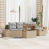 vidaXL Garten-Sofa-Set 6 pcs Beige Poly-Rattan