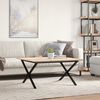 vidaXL Couchtisch X-Gestell 90x90x45cm Massivholz Kiefer und Stahl