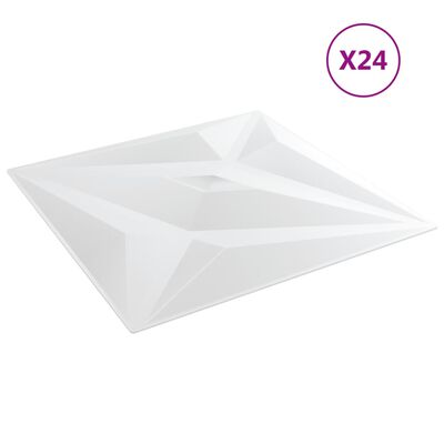 vidaXL Wandpaneele 24 Stk. Weiß 50x50 cm XPS 6 m² Stern