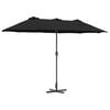 vidaXL Gartenparasol Schwarz 370 x 197 x 239 cm