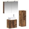 vidaXL Badezimmerm&ouml;bel-Set 4 stk. Altholz Ingenieurholz und Glas