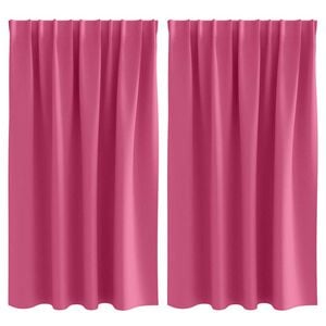 vidaXL Verdunkelungs-Vorh&auml;nge mit Ringen 2 pcs Helles Pink