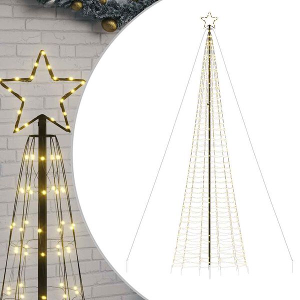 vidaXL LED Weihnachtsbaum mit Erdspießen 1534 LEDs Warmweiß 500 cm