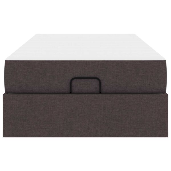 vidaXL Bettgestell mit Matratze mit Matratze 2 pcs Hellbraun Stoff