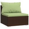 vidaXL 4-tlg. Garten-Lounge-Set mit Auflagen Poly Rattan Braun