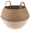 vidaXL Pflanzenk&uuml;bel mit Griffen Wei&szlig; &Oslash; 45 x 36 cm 100% Seegras