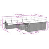vidaXL 11-teiliges Gartensofa-Set mit Kissen, schwarzes Polyrattan