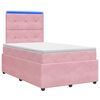 vidaXL LED Boxspringbett mit Matratze Rosa 120 x 190 cm Samt