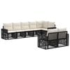 vidaXL Gartensofa-set 8 pcs Schwarz und Cremewei&szlig; Poly-Rattan