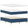 vidaXL Boxspringbett mit Matratze mit LED Blau 140 x 200 cm Stoff