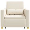 vidaXL Ausziehbare Schlafcouch Einzel Cremewei&szlig; 90 x 165 x 87 cm Stoff