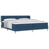 vidaXL Boxspringbett mit Matratze mit Kopfteil Blau 200 x 200 cm Stoff