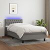 vidaXL Boxspringbett mit Matratze & LED Dunkelgrau 100x200 cm Stoff