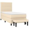 vidaXL Boxspringbett mit Matratze Creme 80x200 cm Stoff