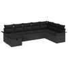 vidaXL Garten-Sofa-Set mit Kissen 8 pcs Schwarz Poly Rattan