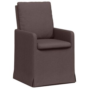 vidaXL Esszimmerst&uuml;hle 2 stk. Stoff Dunkelbraun 57 x 67 x 98 cm