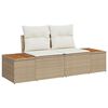 vidaXL Gartensofa Beige 184 x 62 x 85cm Poly-Rattan