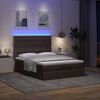 vidaXL Ottoman-Bett mit Matratze & LEDs Dunkelbraun 140x190 cm Stoff