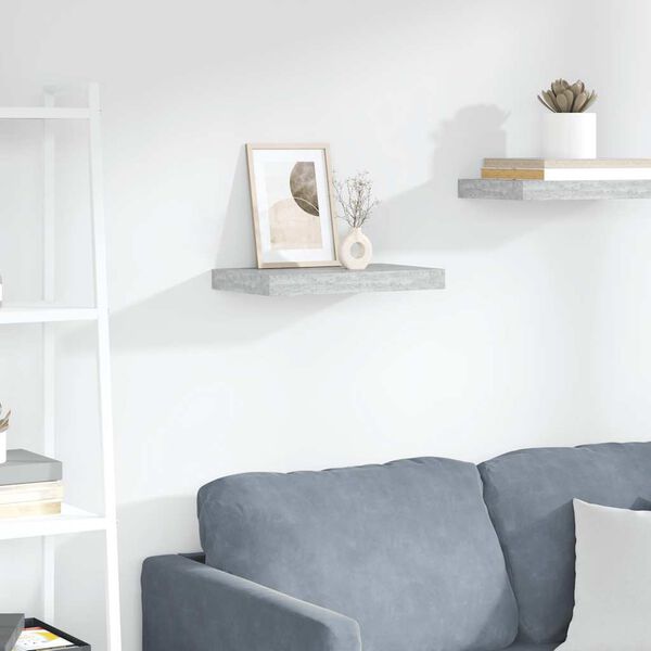 vidaXL Schweberegal Betongrau 40x23x3,8 cm MDF