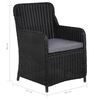 vidaXL 11-tlg. Garten-Essgruppe Poly Rattan Schwarz