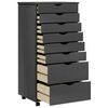 vidaXL Rollschrank mit Schubladen MOSS Grau Massivholz Kiefer