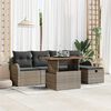 vidaXL Garten-Sofa-Set 6 pcs Grau Poly-Rattan