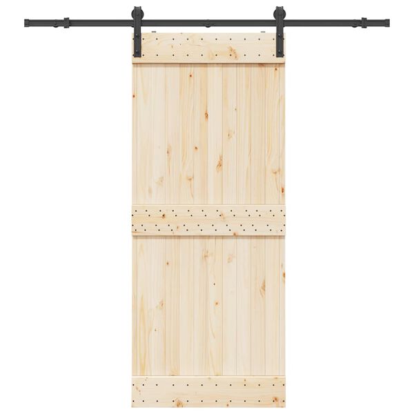 vidaXL Schiebet&uuml;rbeschlag-Set 200 cm Stahl Schwarz