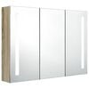 vidaXL LED-Bad-Spiegelschrank 89x14x62 cm Eichen-Optik