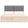 vidaXL Bettgestell mit gepolstertem Kopfteil Hellgrau 150 x 200 cm