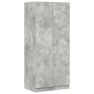 vidaXL Kleiderschrank Betongrau 80x52x180 cm Holzwerkstoff