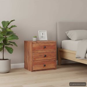 vidaXL Nachttisch mit 3 Schubladen 35x25x35 cm Altholz Massiv