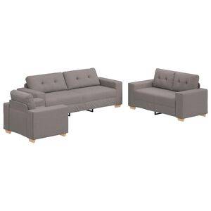 vidaXL Sofa 3 stk. Taupe Leinenmischgewebe