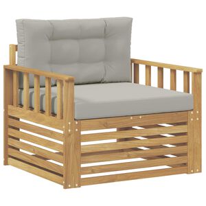 vidaXL Outdoor-Sofa Polyester Wei&szlig; und Hellgrau