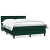 vidaXL Boxspringbett mit Matratze Dunkelgr&uuml;n 160x220 cm Samt