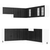 vidaXL 11-tlg. K&uuml;chenschrank-Set Porto Schwarz Holzwerkstoff