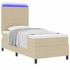 vidaXL Boxspringbett Hellgrau und Wei&szlig; 193 x 90 x 128 cm Cordstoff