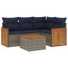 vidaXL 5-teiliges Gartensofa-Set mit Kissen, grau, Polyrattan