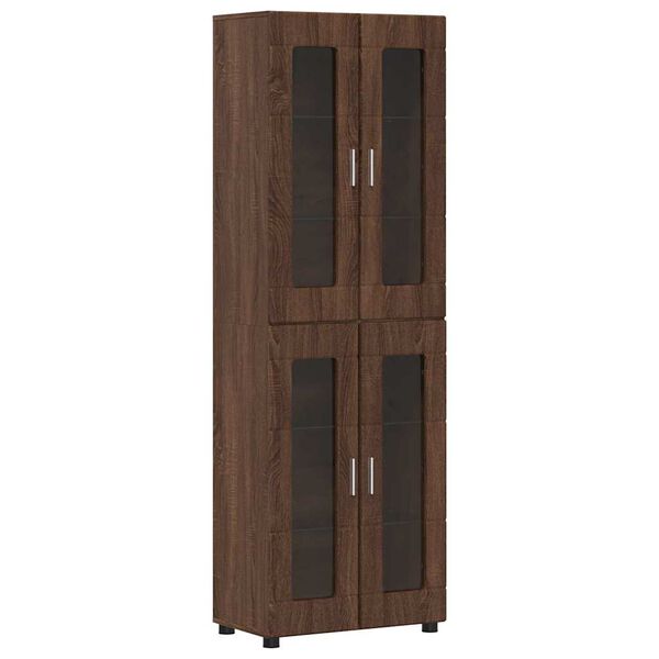 vidaXL Highboard Braun Eichen-Optik 60 x 35 x 182 cm Holzwerkstoff