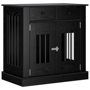 vidaXL Hundek&auml;figm&ouml;bel Schwarz Eichen-Optik 80 x 47,5 x 80 cm