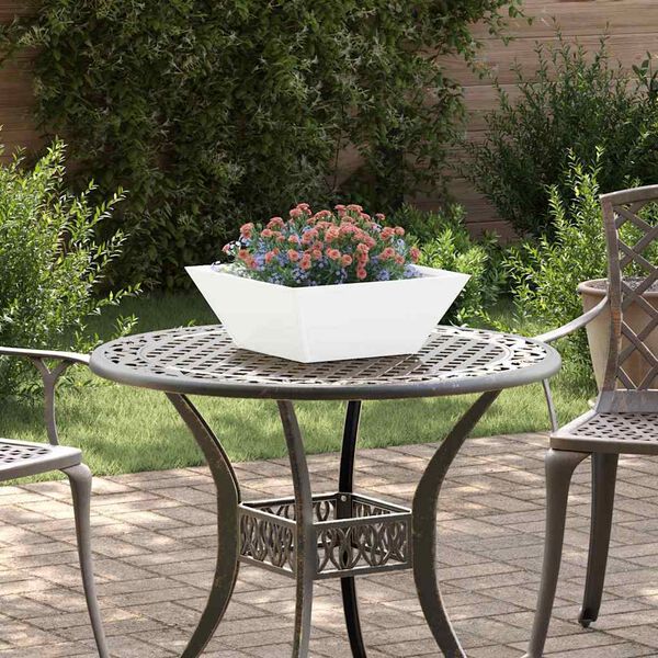 vidaXL Garten-Pflanzgef&auml;&szlig; 5 pcs Wei&szlig; 40 x 40 x 15 cm