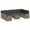 vidaXL Gartensofa-set 10 stk. Grau Poly-Rattan