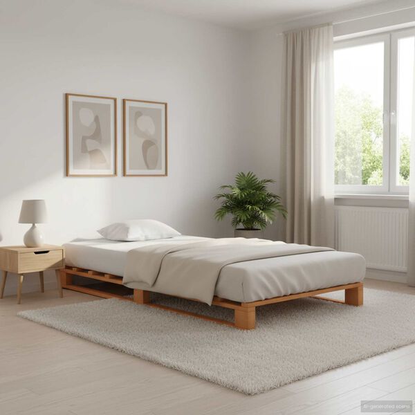 vidaXL Palettenbett Braun Massivholz Kiefer 100&times;200 cm
