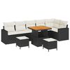 vidaXL Garten-Sofa-Set mit Kissen mit Speicher 9 pcs Schwarz und Creme