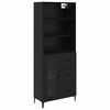 vidaXL Highboard Schwarz Eichen-Optik 69,5 x 34 x 180 cm Holzwerkstoff