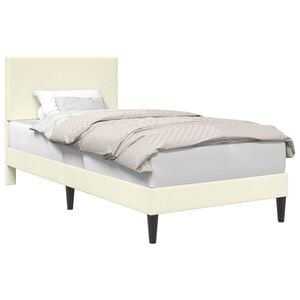 vidaXL Bettrahmen mit Kopfteil Creme 90 x 190 cm Cordstoff