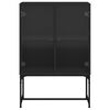 vidaXL Beistellschrank mit Glast&uuml;ren Schwarz 69x37x100 cm